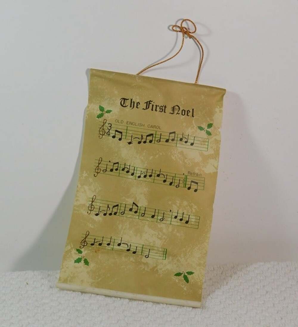 Rare Vintage "The First Noel " Paper sheet music ornament
